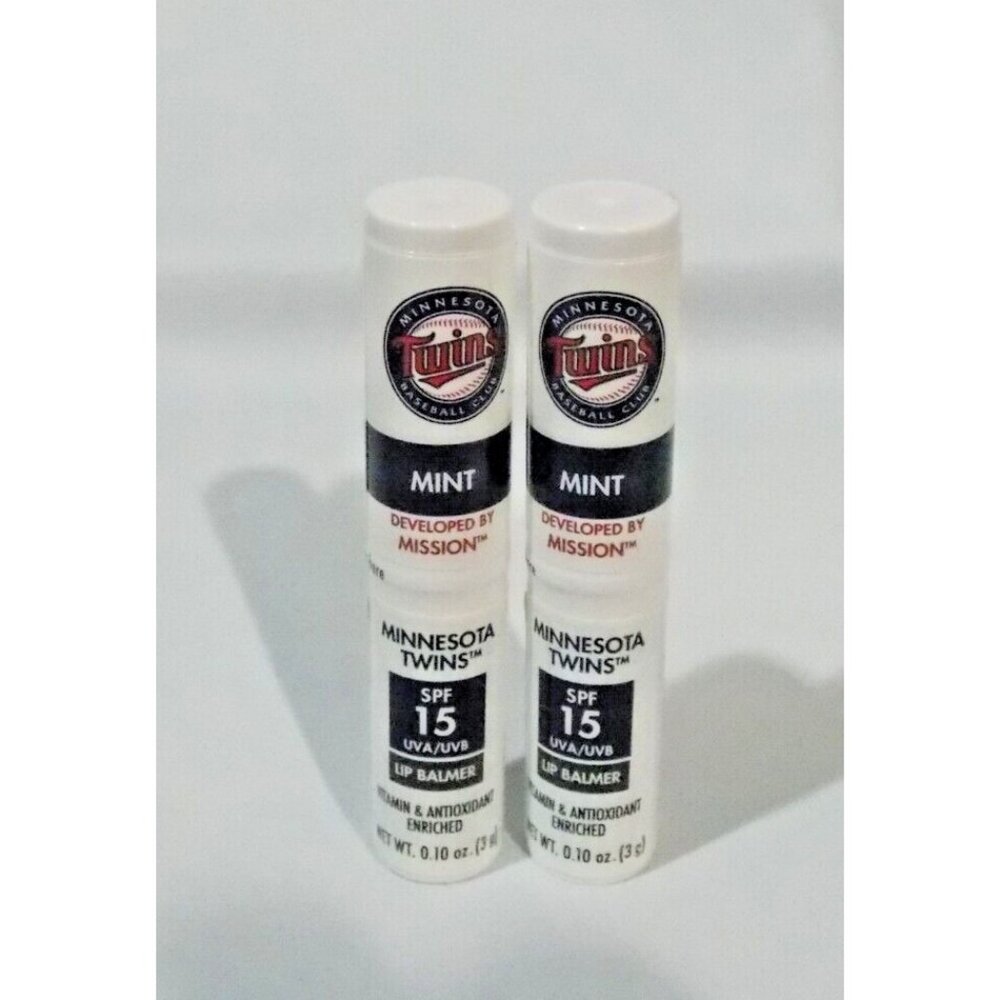 Set of 2 Sealed MLB Minnesota Twins SPF 15 Lip Balm Mission Skincare